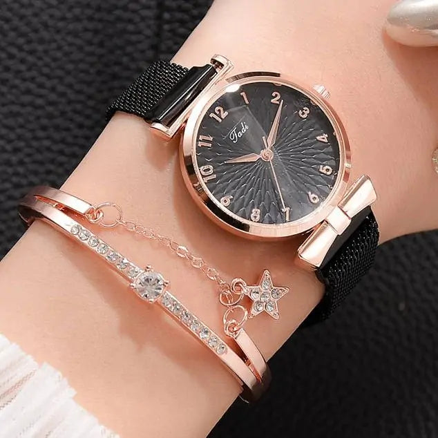 Luxury Women's Watch and Bracelet Set