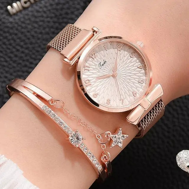 Luxury Women's Watch and Bracelet Set