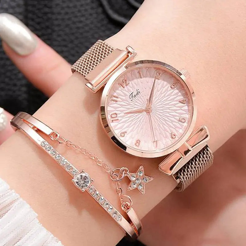 Luxury Women's Watch and Bracelet Set