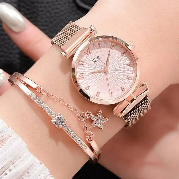 Luxury Women's Watch and Bracelet Set