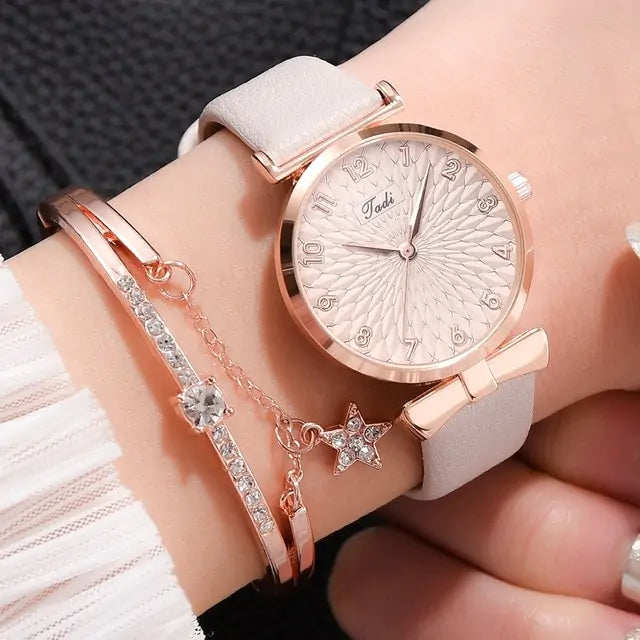 Luxury Women's Watch and Bracelet Set