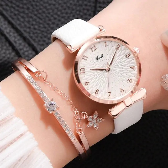 Luxury Women's Watch and Bracelet Set