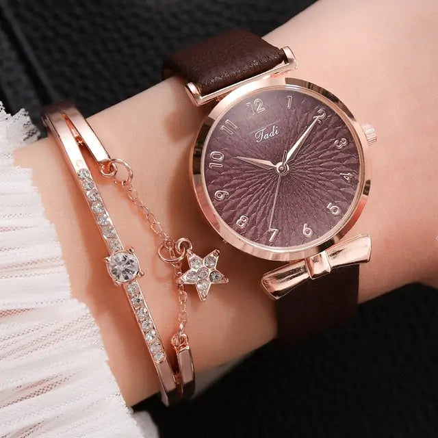 Luxury Women's Watch and Bracelet Set
