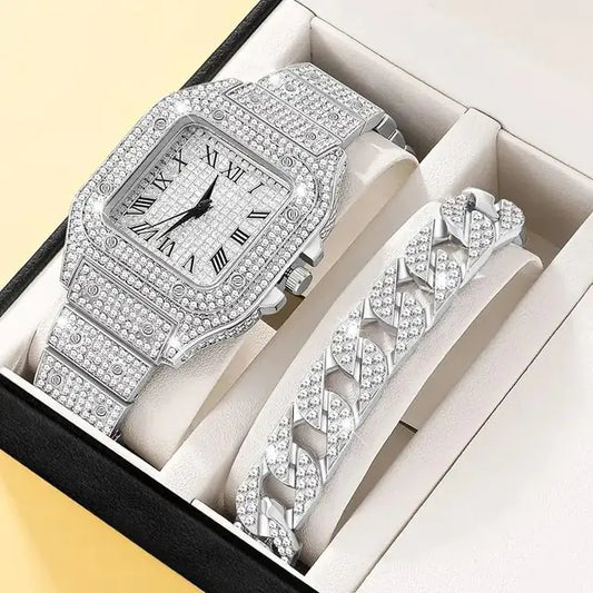 Women's 2pce Diamond Watch & Bracelet Set