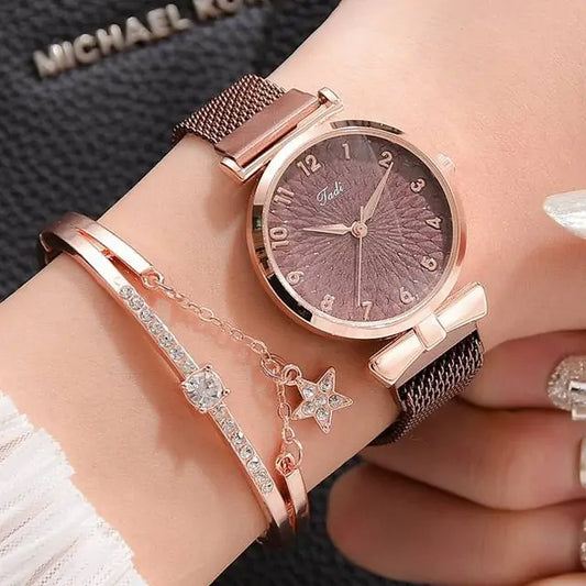 Luxury Women's Watch and Bracelet Set